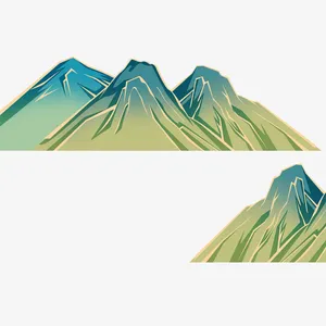 国潮国风插画山素材免抠