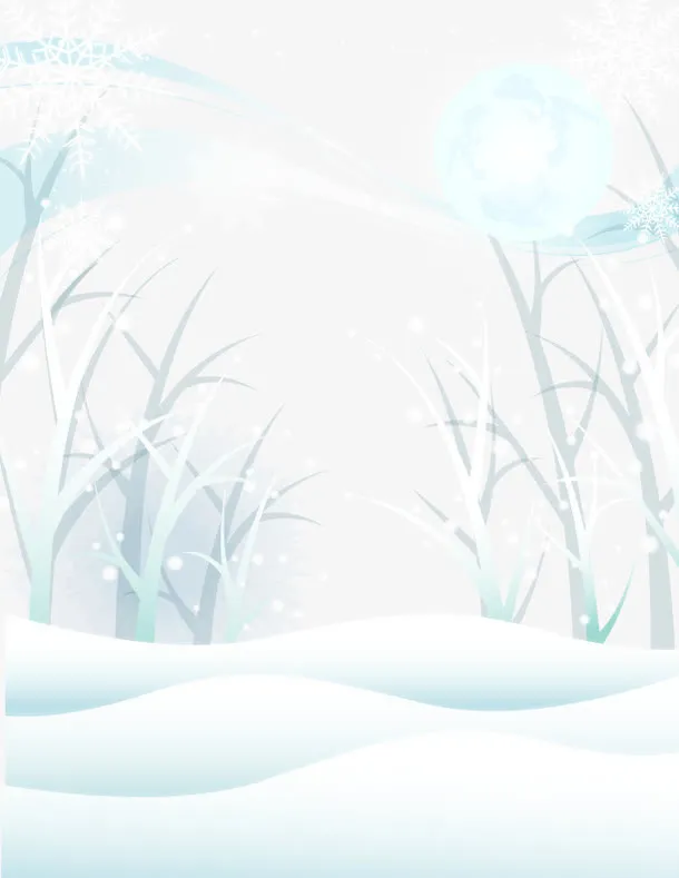 手绘雪山风景免抠