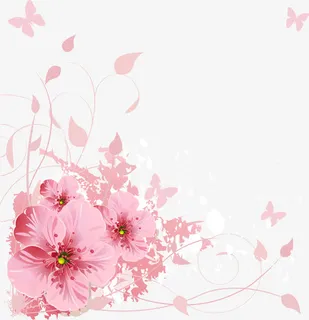 粉色简便花边蝴蝶免抠