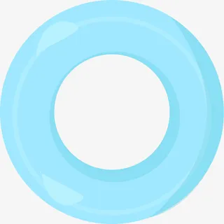 蓝色扁平玩具游泳圈免抠