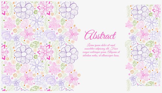 粉色碎花边框矢量免抠