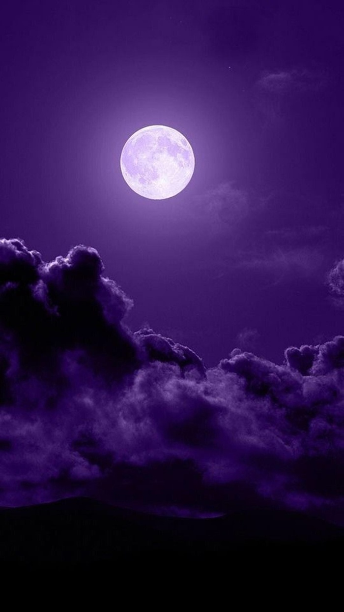 紫色月夜H5背景高清