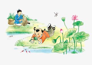 卡通装饰人物介绍海报设计古代小免抠