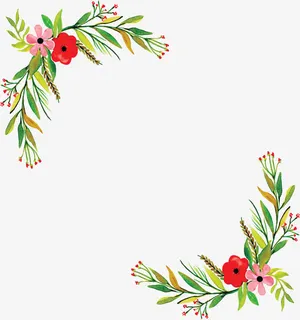 浪漫春天手绘花藤免抠