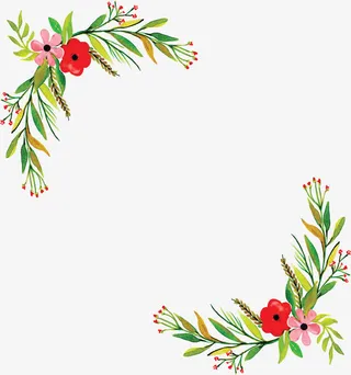 浪漫春天手绘花藤免抠