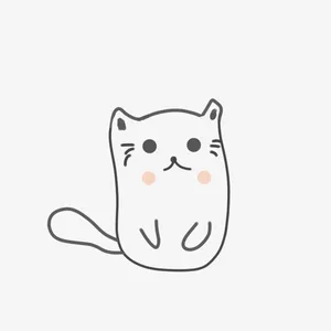 猫猫 可爱 手绘 线条免抠