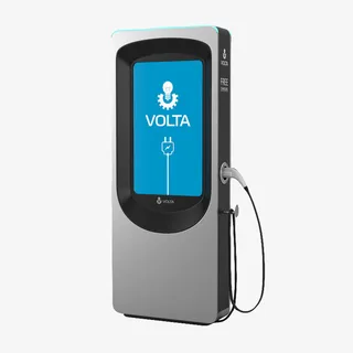 大型灰色自动电动车充电桩免抠