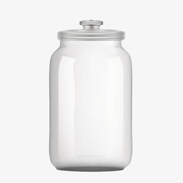 透明反光的玻璃广口瓶实物免抠