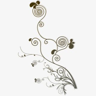 黑白花纹树枝装饰免抠