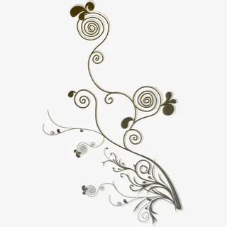 黑白花纹树枝装饰免抠