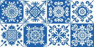 蓝色中式边框免抠