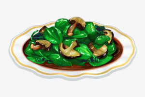 手绘蘑菇炒青椒免抠