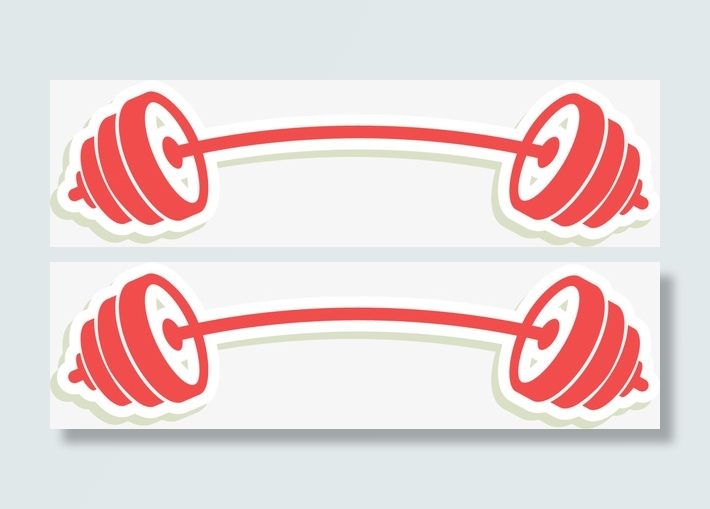 红色扁平卡通哑铃免抠