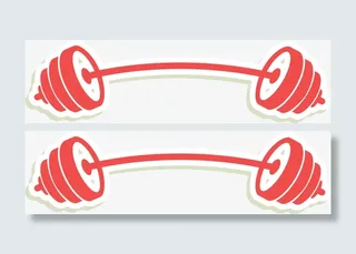 红色扁平卡通哑铃免抠