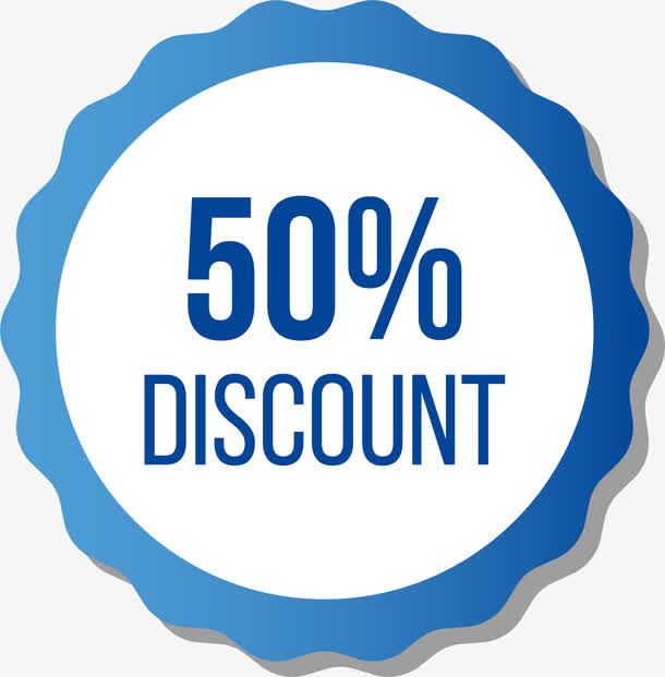 蓝色波纹边框标签免抠