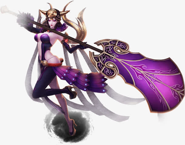 手绘游戏人物芭蕉扇美女免抠