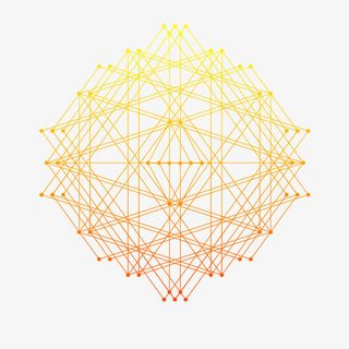 黄色抽象线条几何流体渐变素材免抠