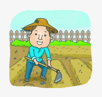 在农场耕地的农夫免抠