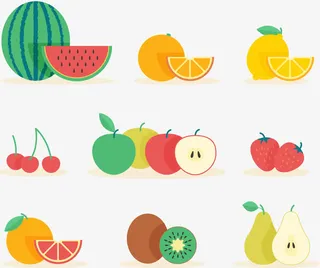 平面水果集合矢量图免抠