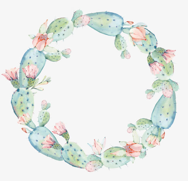 仙人掌圆环PNG免抠