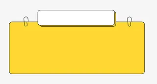 黄底曲别针标题框免抠