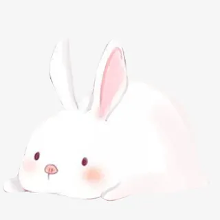 趴着的萌萌哒可爱兔子元素中秋免抠