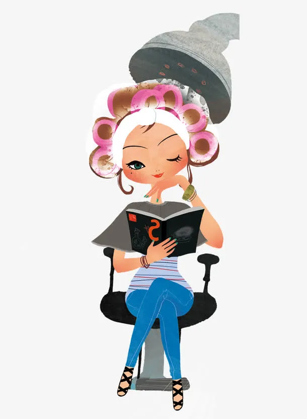 烫头的美女免抠