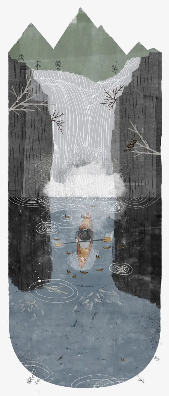 文艺水彩风景免抠