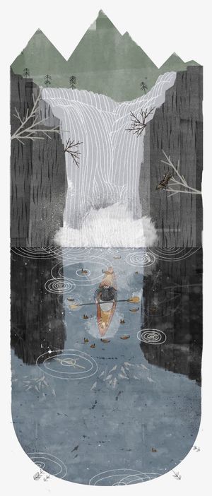 文艺水彩风景免抠