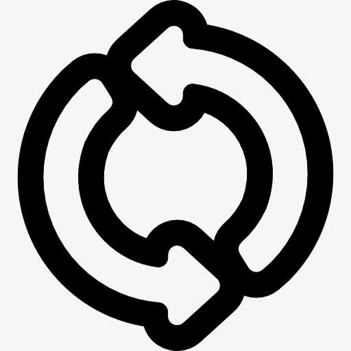 两个逆时针箭头的轮廓图标免抠