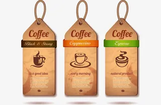 咖啡纸吊牌设计矢量素材下载,免抠