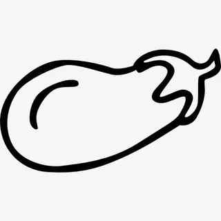 茄子手绘概述植物图标免抠