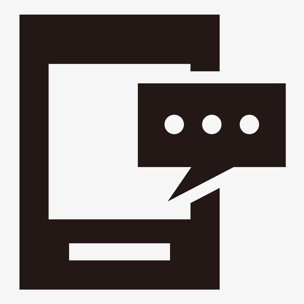 联系电话黑色扁平化手机图标免抠