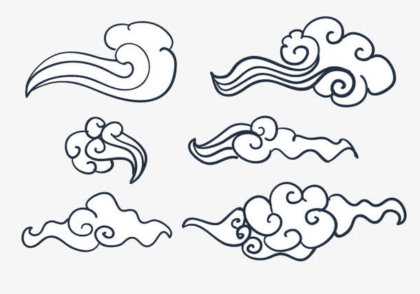 矢量中式云彩免抠