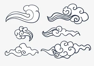 矢量中式云彩免抠