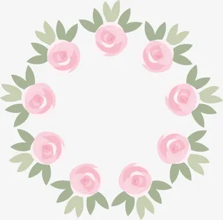 粉色春季美丽花环免抠