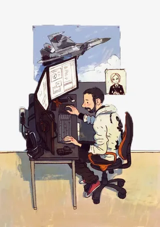 办公桌插画免抠