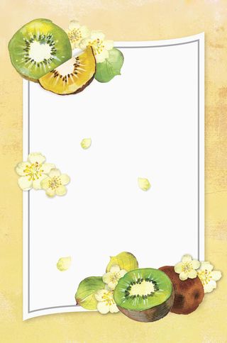 清新手绘夏日新鲜果蔬简约边框平面广告高清