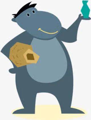 卡通大猩猩促销标签免抠