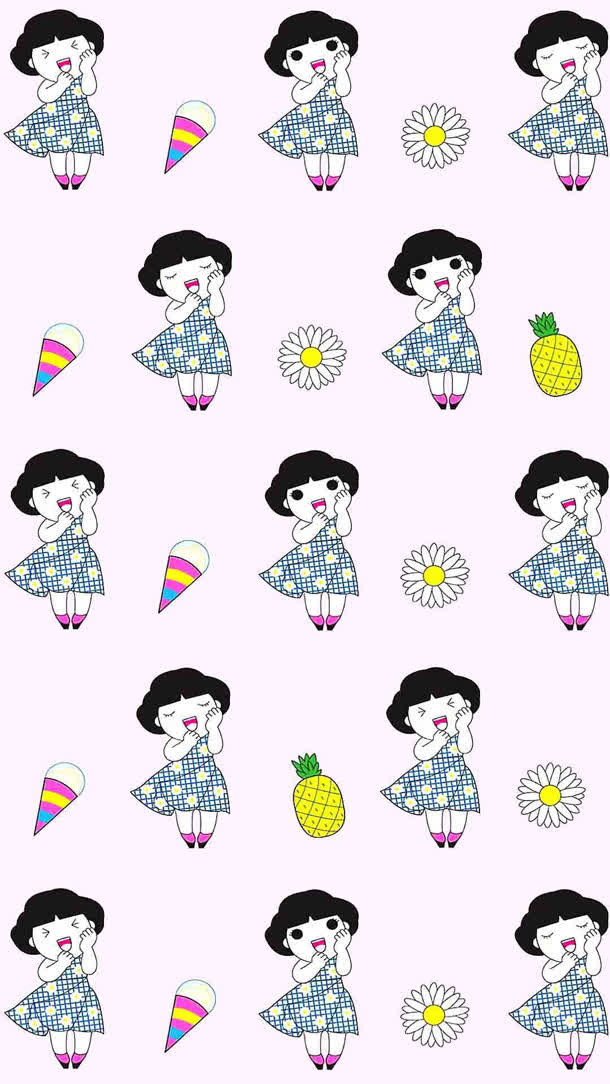 可爱手绘卡通女孩免抠