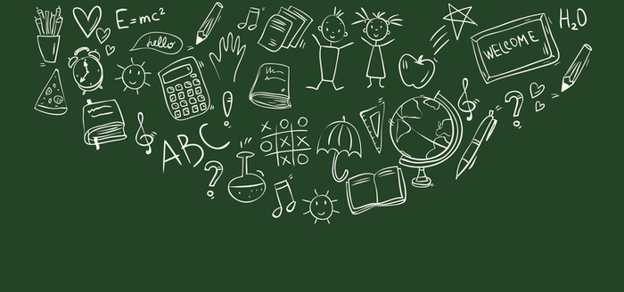 学校手绘涂鸦黑板背景高清