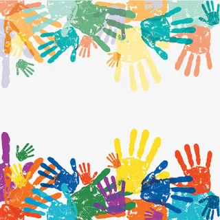 彩色颜料手印免抠