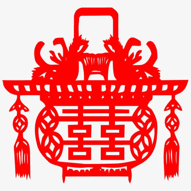 喜字灯笼免抠