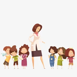 老师和孩子们免抠