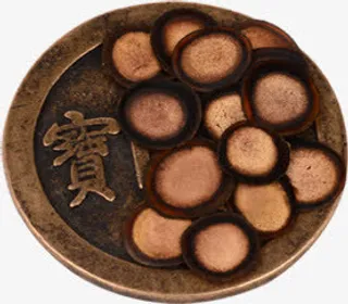 铜钱上的药材当归中秋免抠