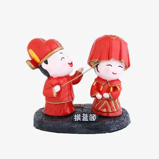 新郎新娘结婚红盖头免抠