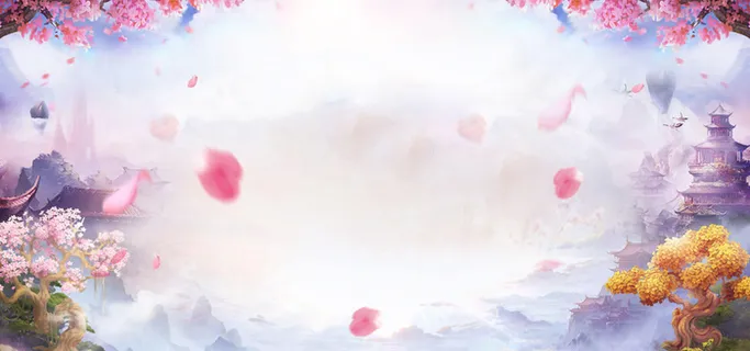 古风仙侠樱花浪漫场景banner高清
