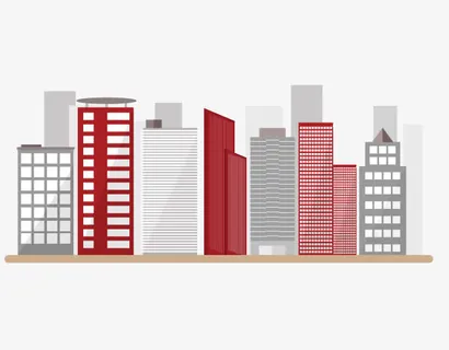 扁平化城市楼房免抠