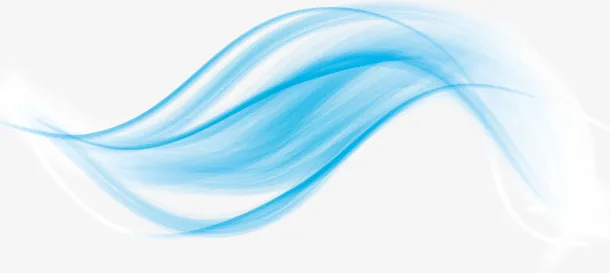 优美波浪纹理蓝色渐变条免抠