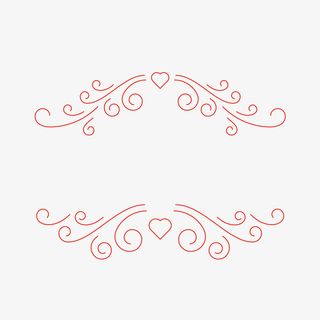 红色卡通花纹线条免抠